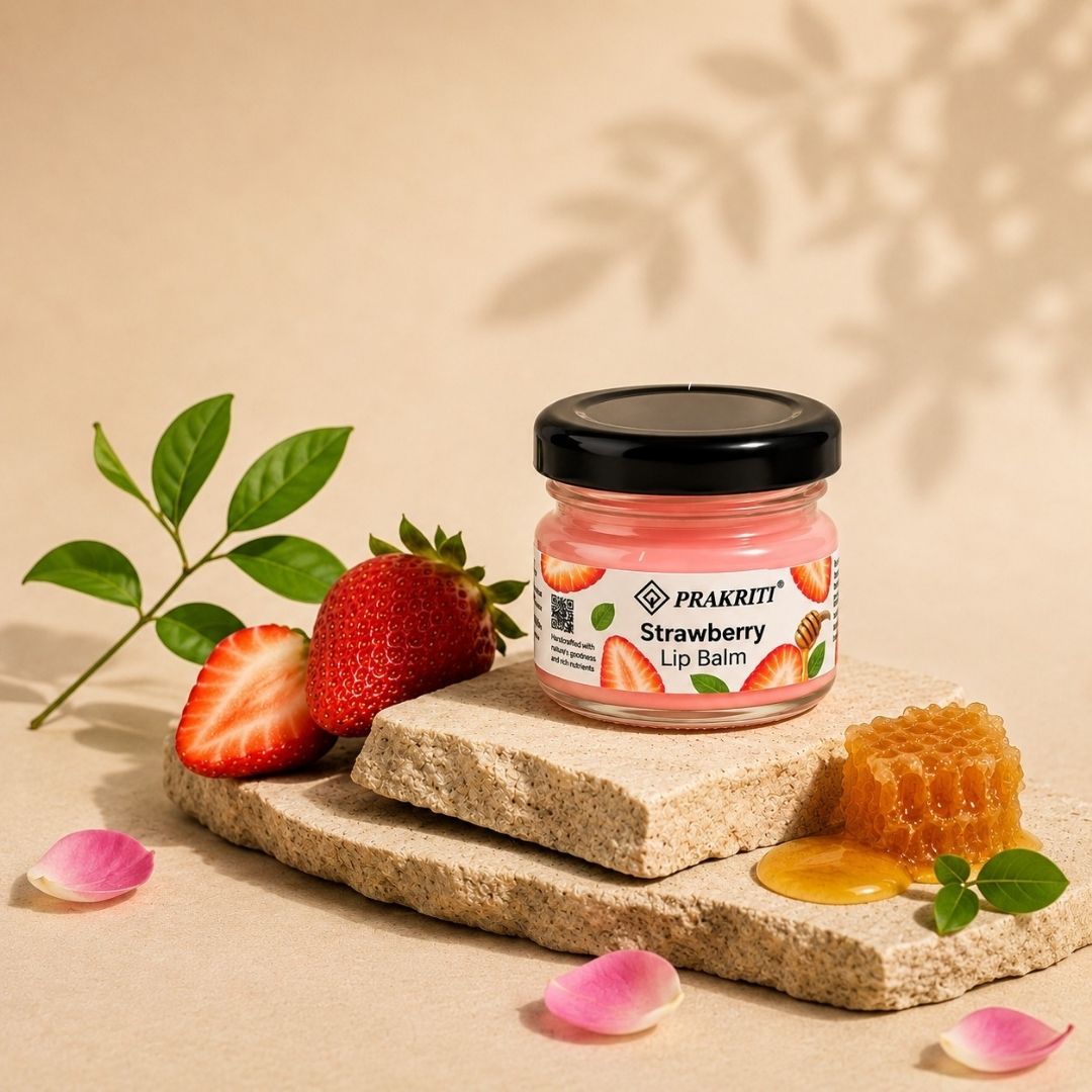 vanilla & strawberry lip balm | pack of 2  | moisturizing lip care for dry & chapped lips | natural glossy finish