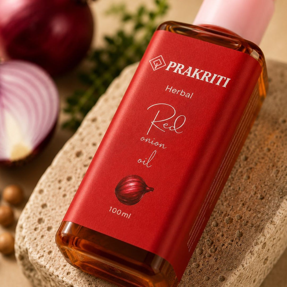 Natural Herbal Red Onion Hair Oil – 100 ML | Onion Oil for Hair Fall Control & Hair Nourishment