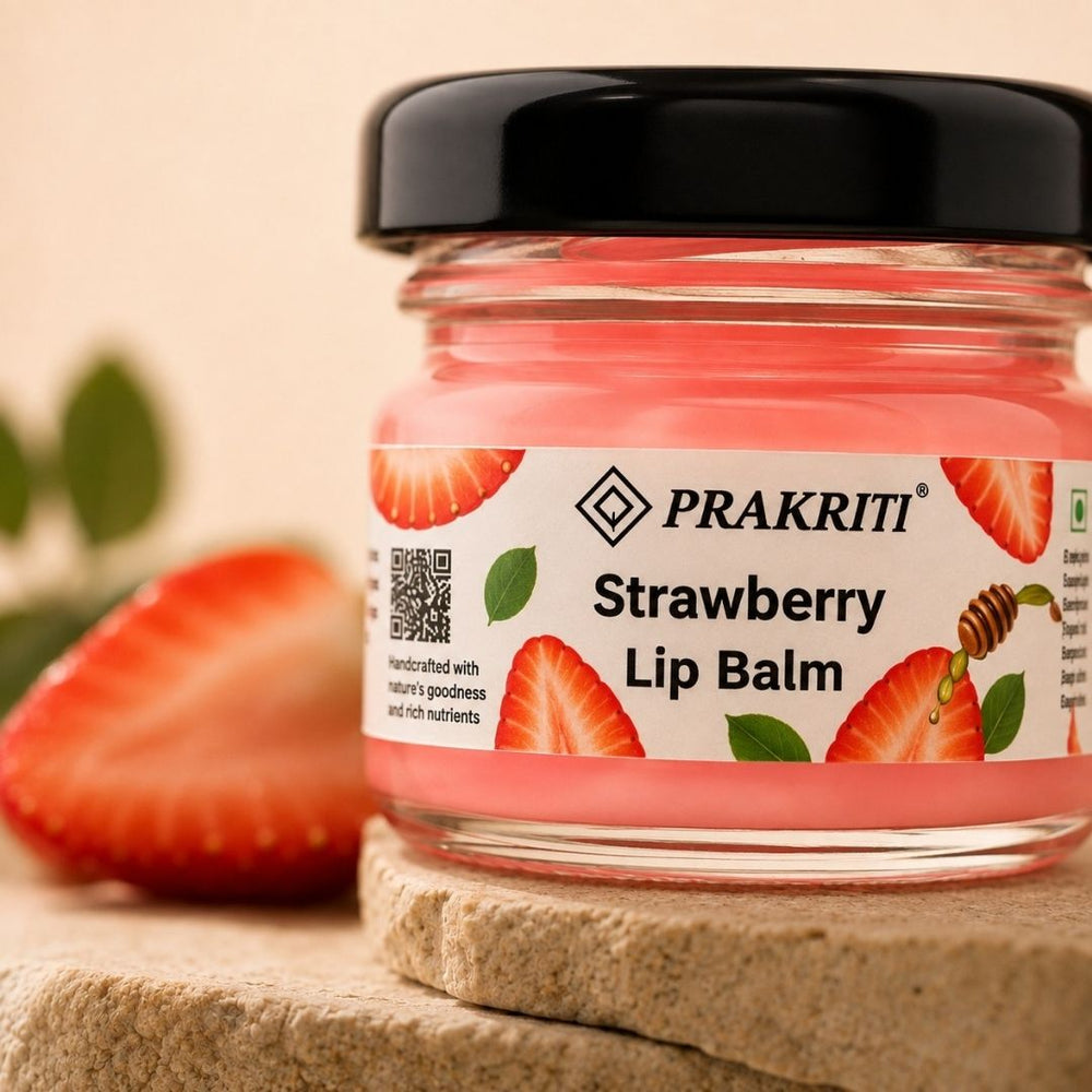 Strawberry Lip Balm | Moisturizing Lip Care for Dry & Chapped Lips | Natural Glossy Finish