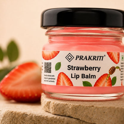 Vanilla & Strawberry Lip Balm | Pack of 2  | Moisturizing Lip Care for Dry & Chapped Lips | Natural Glossy Finish
