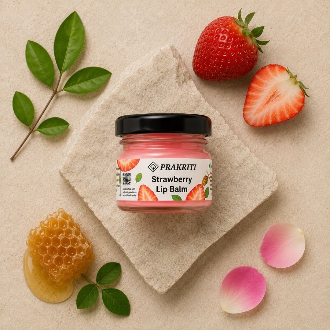 vanilla & strawberry lip balm | pack of 2  | moisturizing lip care for dry & chapped lips | natural glossy finish