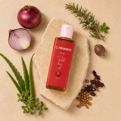 Natural Herbal Red Onion Hair Oil – 100 ML | Onion Oil for Hair Fall Control & Hair Nourishment
