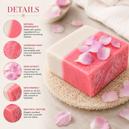 Handmade Cold Processed Rose Soap | Gentle, Nourishing & Refreshing Bath Soap