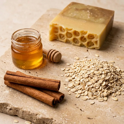 Natural Handmade Honey, Oats & Cinnamon Soap | Gentle & Nourishing Bath Soap
