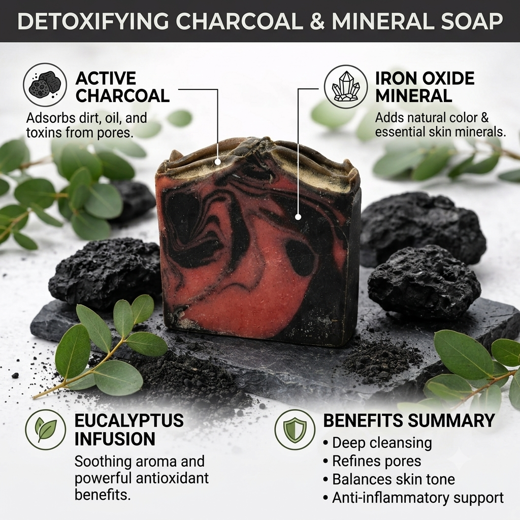 natural handmade charcoal soap | deep cleansing & refreshing bath soap