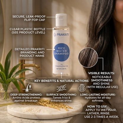 Pack of 2 Rice Water Shampoo | Nourishing & Strengthening Hair Care for All Hair Types