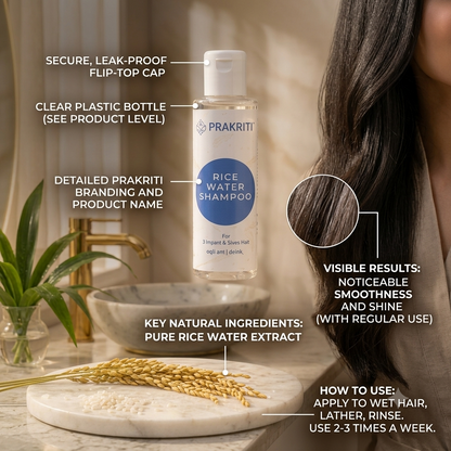 Pack of 2 Rice Water Shampoo | Nourishing & Strengthening Hair Care for All Hair Types