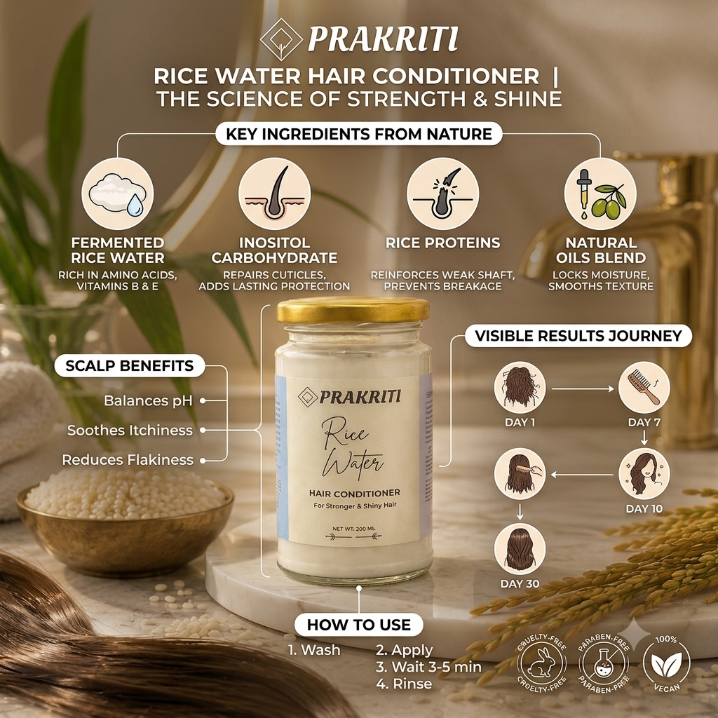 rice water hair conditioner | smooth, soft & nourished-looking hair