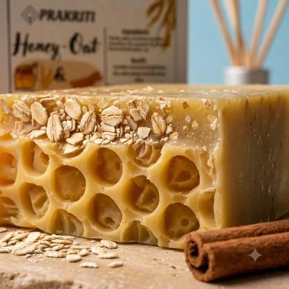 Natural Handmade Honey, Oats & Cinnamon Soap | Gentle & Nourishing Bath Soap