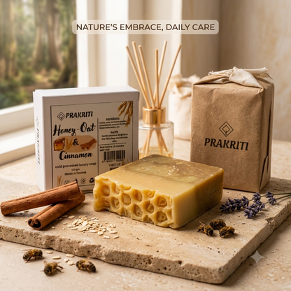 Natural Handmade Honey, Oats & Cinnamon Soap | Gentle & Nourishing Bath Soap