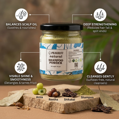 Natural Shampoo Powder | Herbal Hair Cleanser for Gentle & Refreshing Hair Care