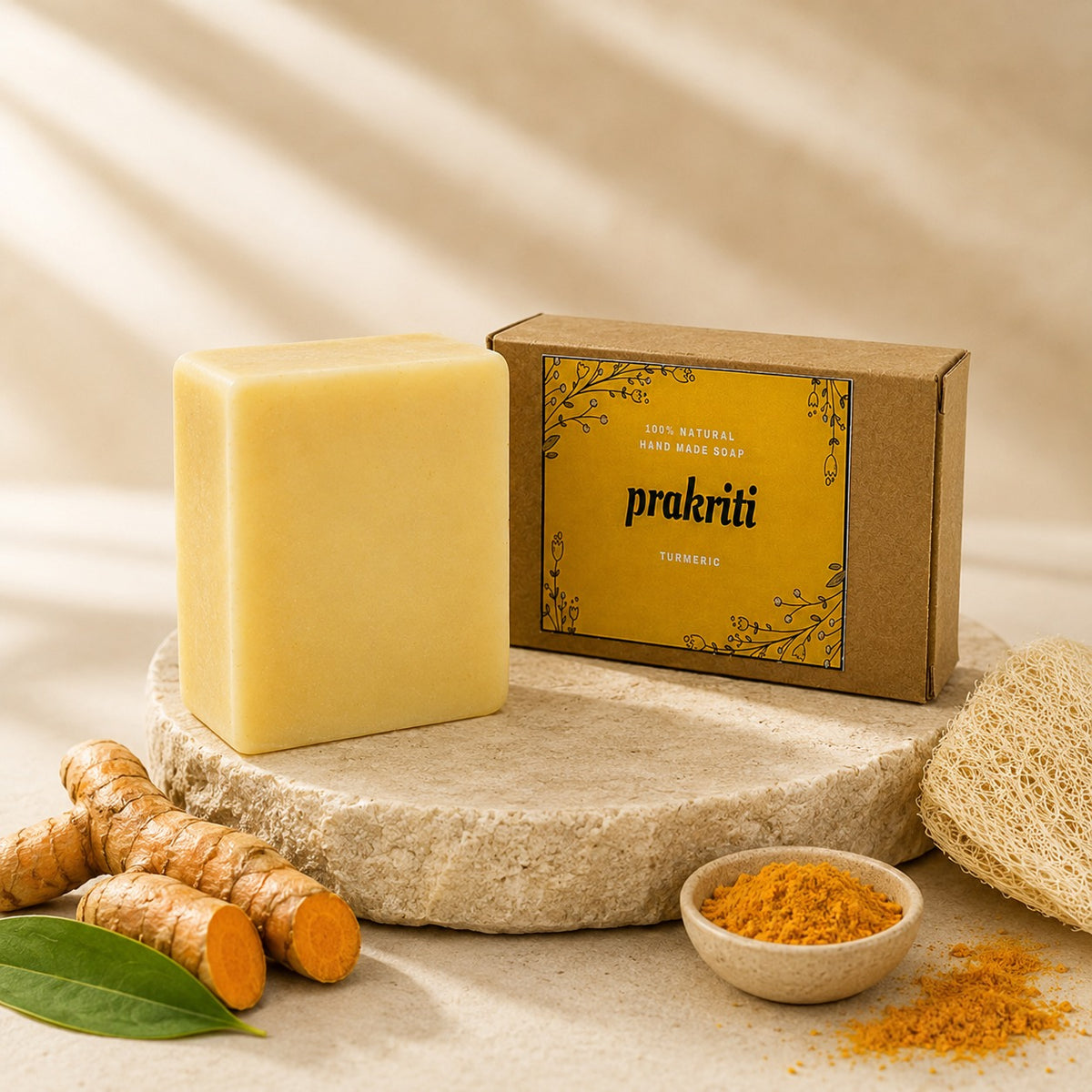 natural handmade turmeric soap | herbal cleansing & nourishing bath bar