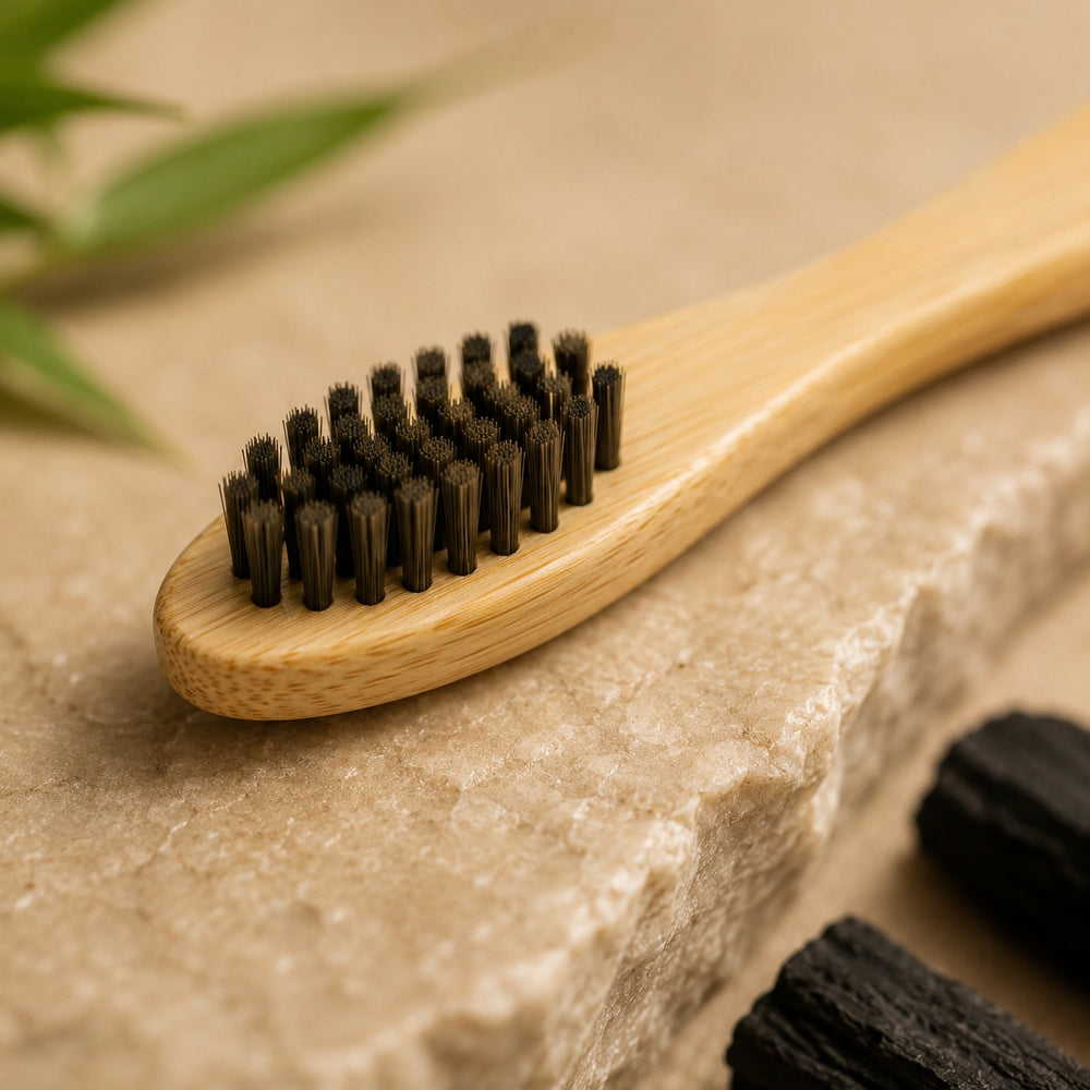 Pack of 5 Eco-Friendly Bamboo Toothbrushes with Charcoal Bristles for Kids