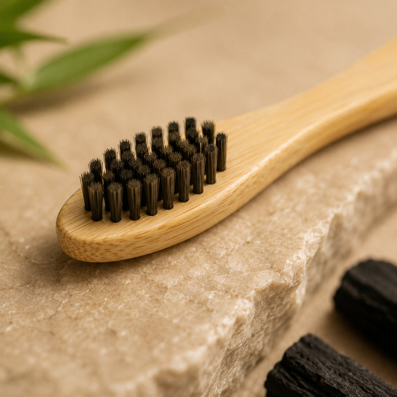 Pack of 5 Eco-Friendly Bamboo Toothbrushes with Charcoal Bristles for Kids