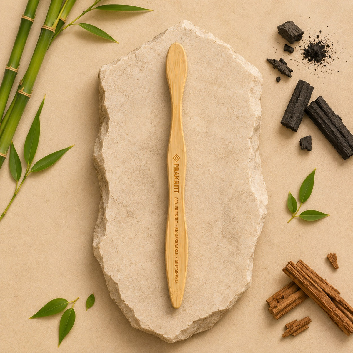 adult bamboo toothbrush set with charcoal bristles | eco-friendly oral care