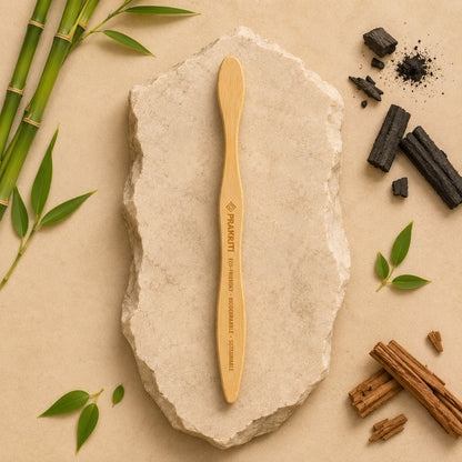 Adult Bamboo Toothbrush Set with Charcoal Bristles | Eco-Friendly Oral Care