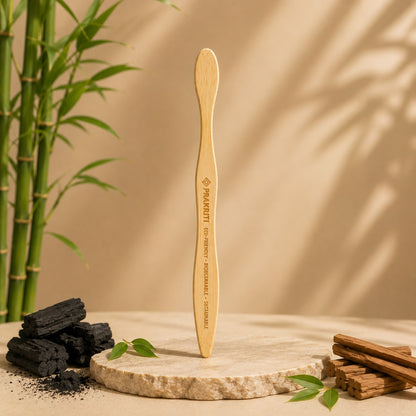 Adult Bamboo Toothbrush Set with Charcoal Bristles | Eco-Friendly Oral Care