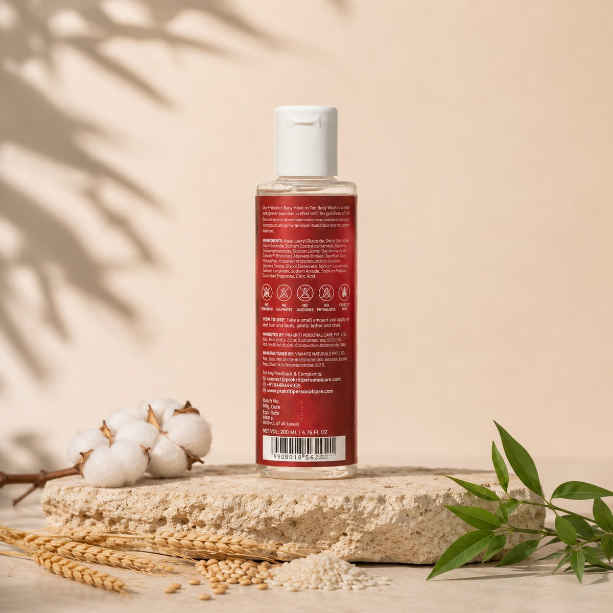 prebiotic baby head-to-toe body wash – fragrance-free | gentle baby wash for sensitive skin | 100 ml