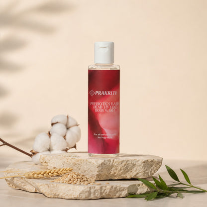 Prebiotic Baby Head-to-Toe Body Wash – Fragrance-Free | Gentle Baby Wash for Sensitive Skin | 100 ML
