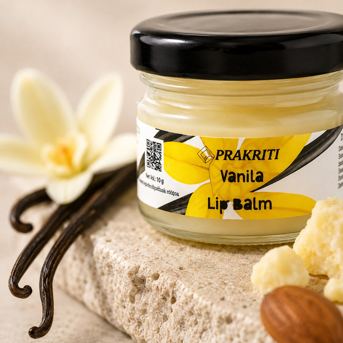 vanilla lip balm with shea butter | natural lip moisturizer for dry & chapped lips