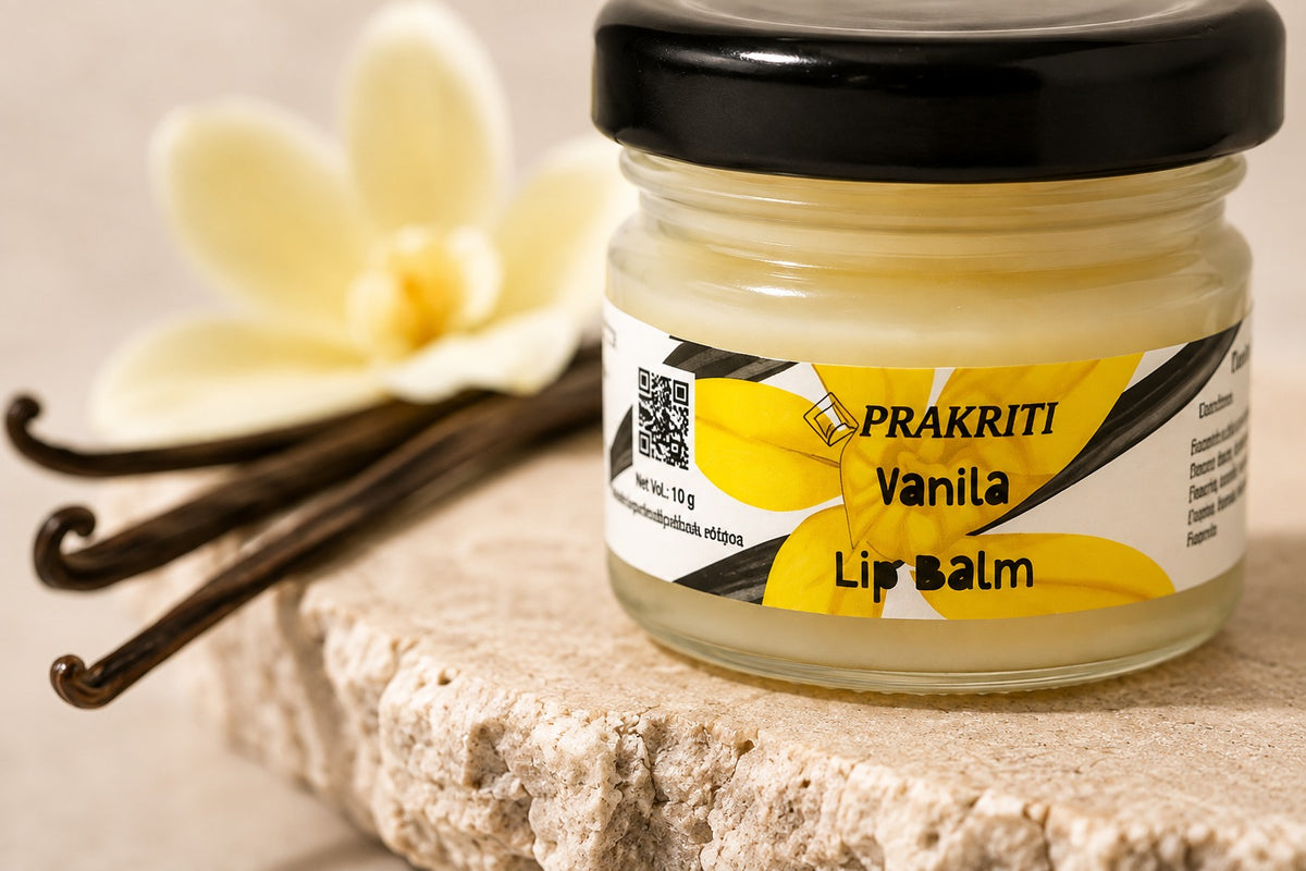 vanilla lip balm with shea butter | natural lip moisturizer for dry & chapped lips