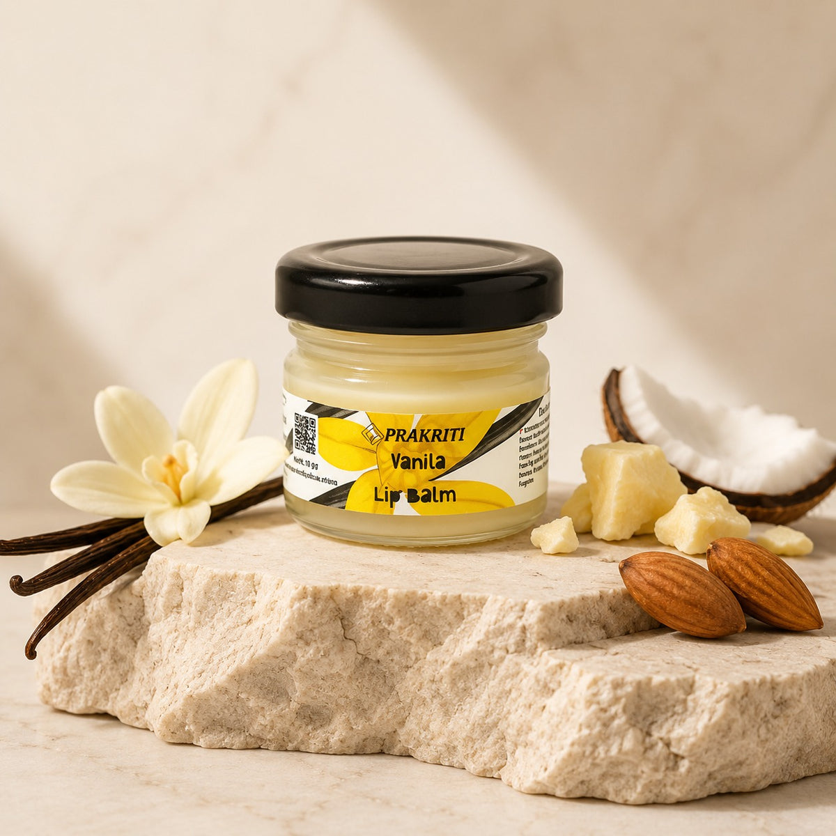 vanilla lip balm with shea butter | natural lip moisturizer for dry & chapped lips