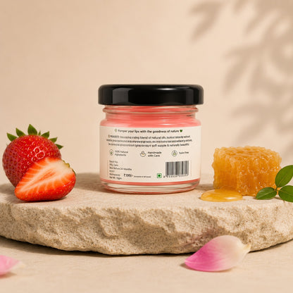 Strawberry Lip Balm | Moisturizing Lip Care for Dry & Chapped Lips | Natural Glossy Finish