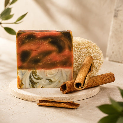 Natural Handmade Orange & Cinnamon Soap | Refreshing & Nourishing Bath Bars