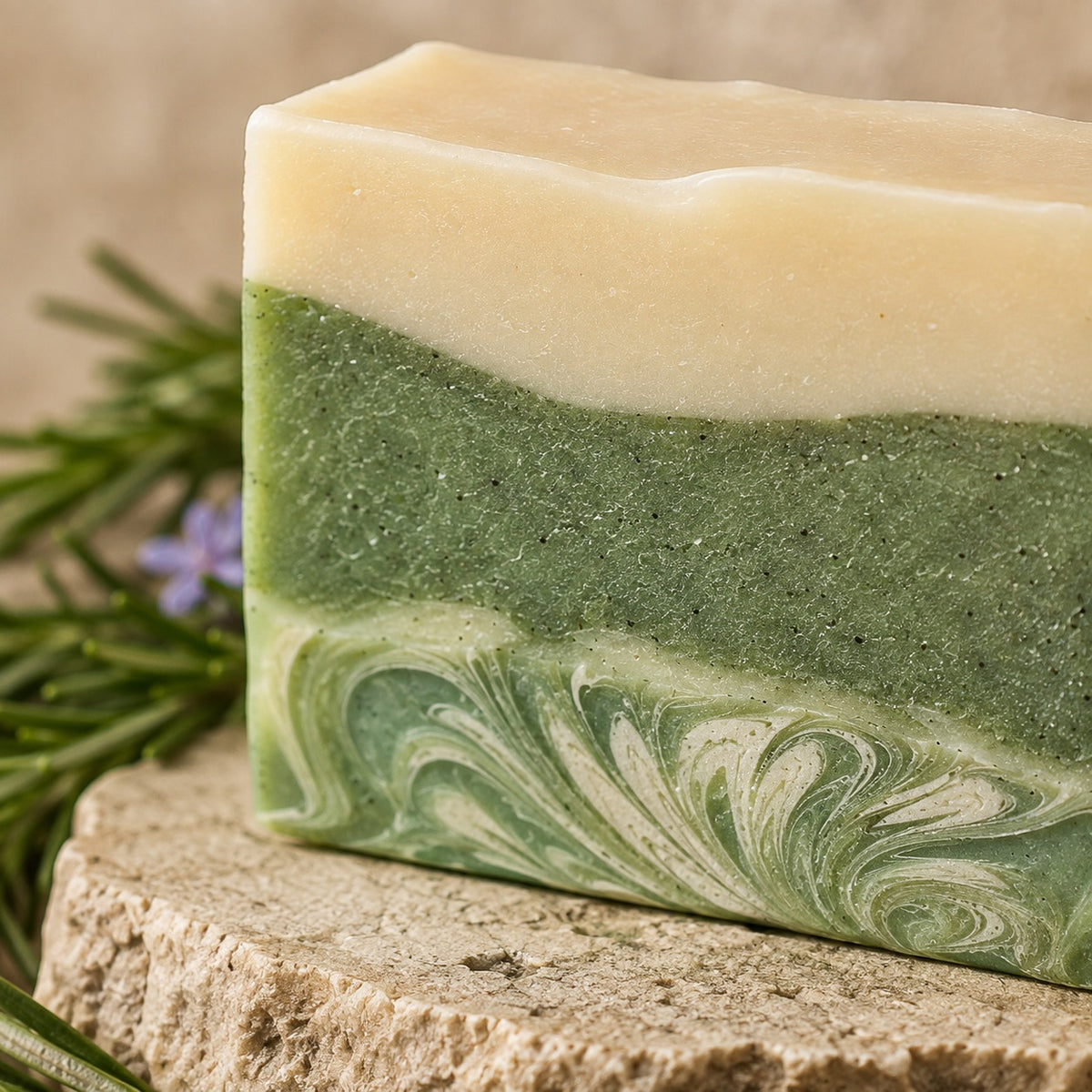 handmade cold processed rosemary soap | refreshing & nourishing natural bath soap