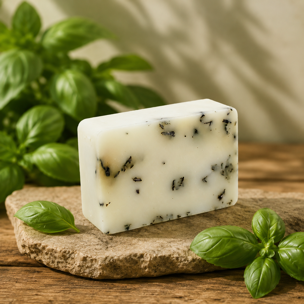 Natural Handmade Basil Soap | Gentle & Refreshing Herbal Bath Soap