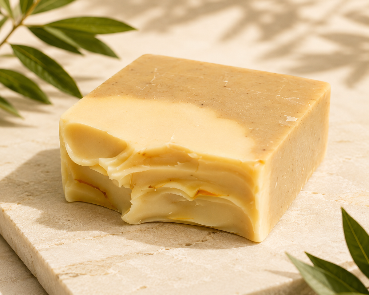 natural handmade haldi, chandan & kesar soap | herbal & nourishing bath soap