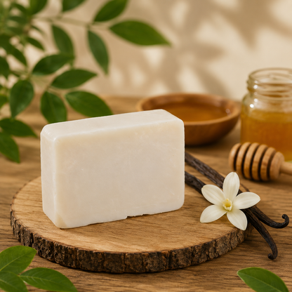 Pack Of 3 | Natural Handmade Honey vanilla Soap | Gentle, Nourishing & Refreshing Bath Soap - Free loofah