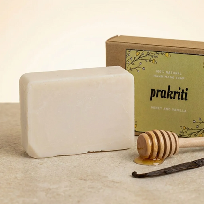 Pack Of 3 | Natural Handmade Honey vanilla Soap | Gentle, Nourishing & Refreshing Bath Soap - Free loofah