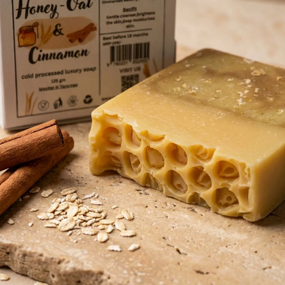 Natural Handmade Honey, Oats & Cinnamon Soap | Gentle & Nourishing Bath Soap