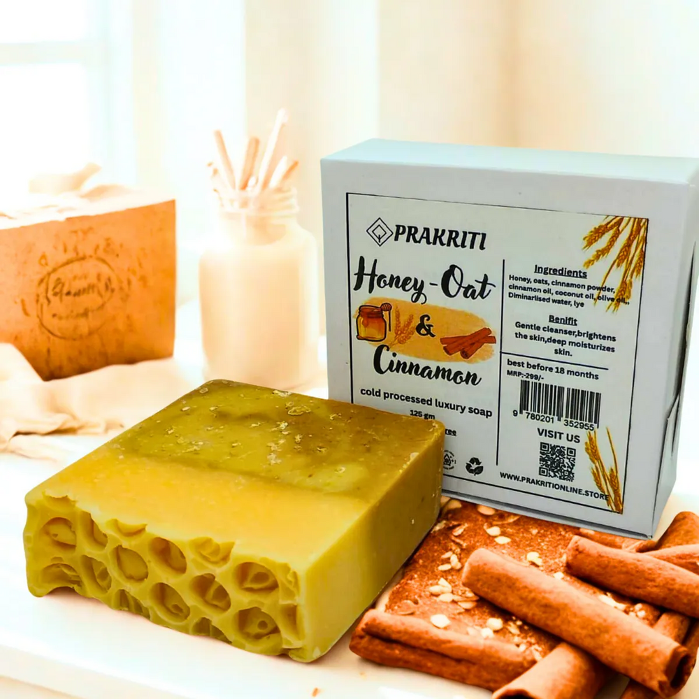 Natural Handmade Honey, Oats & Cinnamon Soap | Gentle & Nourishing Bath Soap