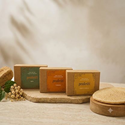 Pack Of 3 | Pack of 3 Handcrafted Luxury Soaps with Free Loofah | Natural Handmade Bathing Soap Combo